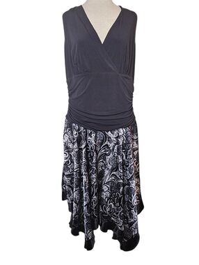 Floral Paisley Sleeveless Midi Dress Women's Plus Size 18W Asymmetrical Boho